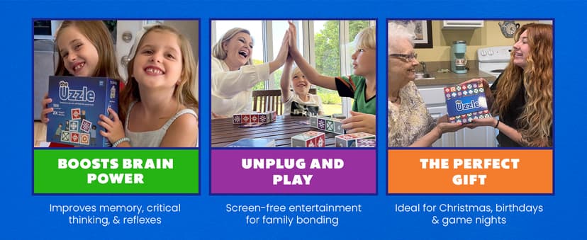 The Uzzle 3.0 Board Game, Family Board Games for Children & Adults, Block Puzzle Games for Ages 4+