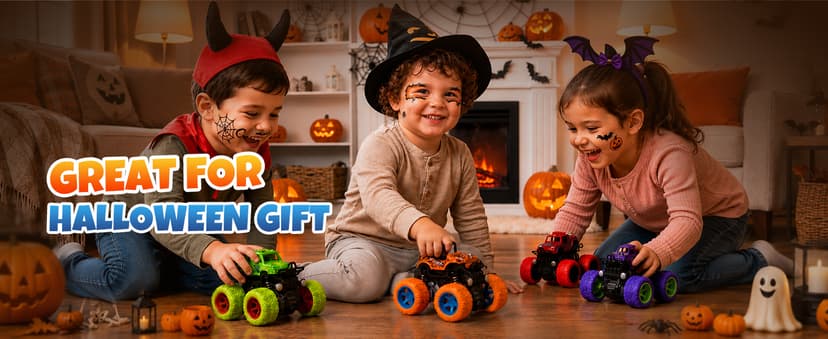 4 Pack Monster Trucks Toys for Boys 2 3 4 5 6 7 Year Old, Friction Powered Pull Back Car Toys for Toddlers Kids Ages 3-5 2-4 4-7, Best Birthday Christmas Party Gift for Boys and Toddlers B07SRZ87DF