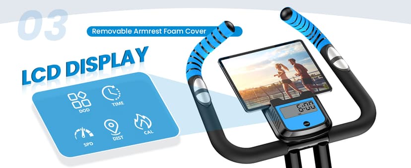 Foldable Exercise Bike, Multifunctional Indoor Stationary Bikes for Home with 8-Level Magnetic Resistance, Quiet Workout Bike with Arm Resistance Bands, LCD Monitor, 300LBS Capacity