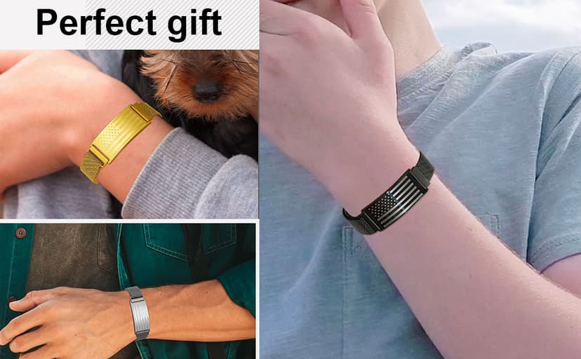 To My Son/Stepson/Son-in-Law Bracelet, Adjustable Stainless Steel American Flag Bracelet Jewelry, Birthday Valentine Christmas Day Gifts