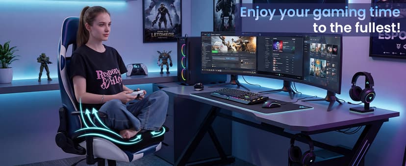 BALAPET Ultra Soft Gaming Chair Cushion for Long Sitting Gamers,Tailbone Pain Reduce Cushion for Office Chair(Black)