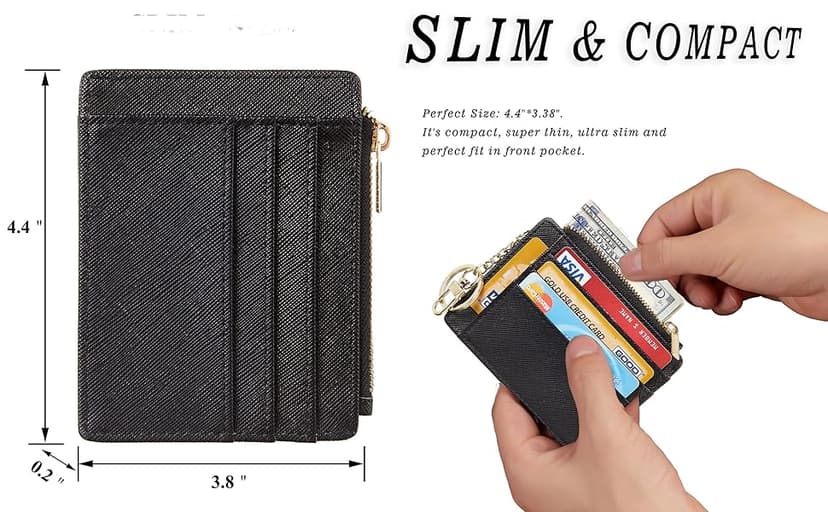 Sodsay Card Case Slim Front Pocket Wallet for Women Credit Card Holder with Keychain