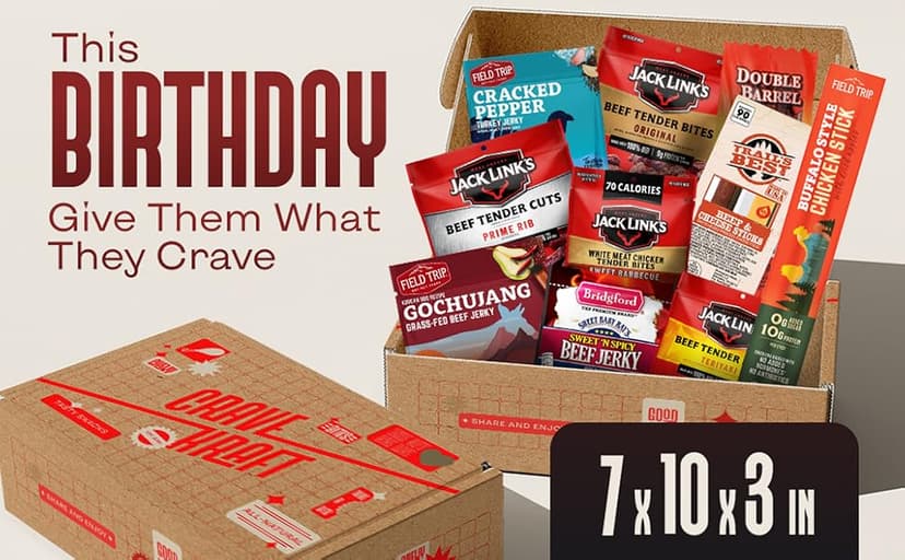 Mens birthday gift ideas: Jerky birthday basket & happy birthday gift card - birthday gifts for men & husband birthday gift Jerky Birthday Gift Basket - Birthday Gifts for Men, Dad Birthday Gift Idea B0HDWSKW5Q