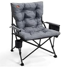 EVER ADVANCED Oversized Folding Rocking Camping Chair, Padded Portable Rocker Chair for Patio, Lawn and Outdoors, Heavy Duty Hard Armchair for Adults Supports 400lbs, Green