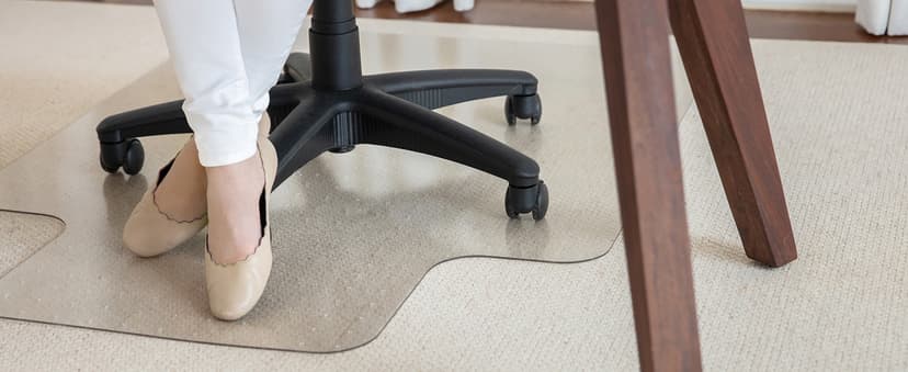 GORILLA GRIP Slip Resistant Clear Office Chair Mat for Carpet Floors, 36x48 Smooth Rolling Glide Under Desk, Heavy Duty Plastic Computer Mats and Carpeted Floor Protector, Work and Gaming Chairs
