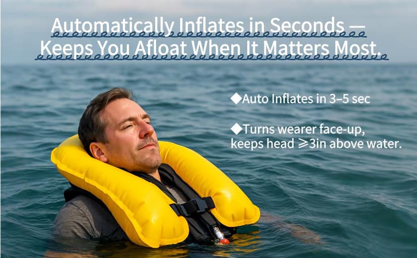Inflatable-Life-Jacket| Lightweight Life-Vest for Adults| Automatic Inflatable-PFD| Supports up to 300 lbs
