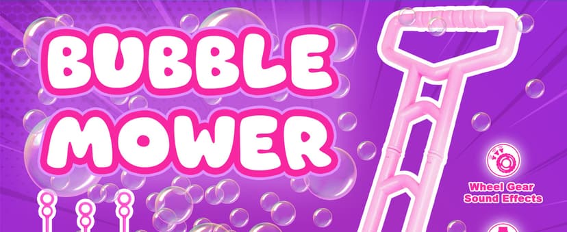 ArtCreativity Bubble Lawn Mower for Toddlers 1-3, Kids Bubble Machine for 1-Year-Old Girl Gifts, Summer Outdoor Push Gardening Toys for Kids Age 1 2 3+ Birthday Gifts for Preschool Girls