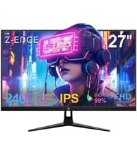 Z-Edge 34" Curved Gaming Monitor, WQHD 1440P 165Hz 144Hz PC Monitor, MPRT 1ms, 21:9 Aspect Ratio, 1500R, 16.7M Colors, 3000:1 Contrast, UG34 Frameless Bezel, 2X DP 1.4 Ports and 2X HDMI 2.0 Port