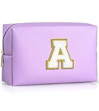 TOPEAST Gifts for Friends Female Mom, Cute Makeup Bag Small Pink Cosmetic Bag Travel Toiletry Bag, Personalized Birthday Gift for Women Girl, Preppy Travel Stuff for Girls (Pink C)