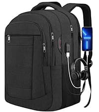 Carry On Backpack, 50L Extra Travel Laptop Backpack for Men Women, Big Bag Business Travel Essentials Gifts for men, 17 Inch Laptop Backpack Computer Bag Gifts for Him Men, Grey