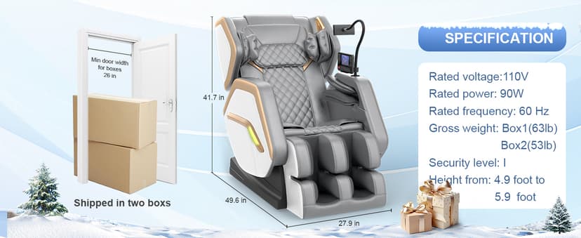 Massage Chair Full Body, Zero Gravity Massage Chair 2026 for Back Fatigue with 10 Fixed Rollers, Heating, Airbags, Phone Controller, Bluetooth Speaker, Nightlights for Living Room, Bedroom