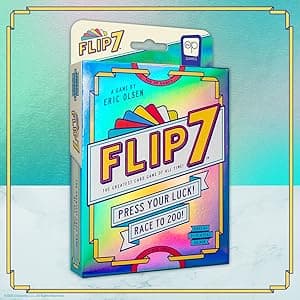 USAOPOLY Flip 7, The Ultimate Blend of Press Your Luck & Strategy, Fast-Paced Addictive Card Game,Quick to Learn & Easy to Teach,Perfect for Game Nights, 3+ Players, Ages 8 & Up, 20 Minutes Play Time