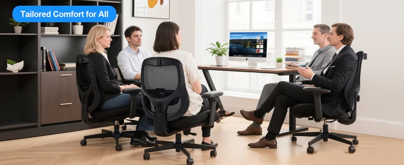 BOSMILLER Big and Tall Office Chair with Wide Thick Seat Cushion for Heavy People,700lbs Ergonomic Mesh Desk Chair with Adjustable Lumbar Support and Armrests for Adults Sitting All Day