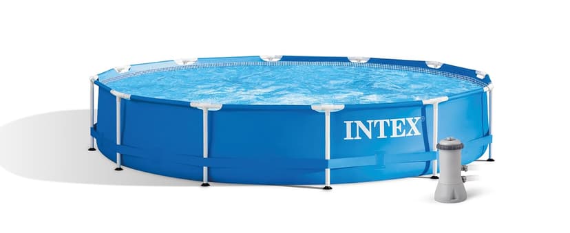 INTEX 28211EH Metal Frame Above Ground Swimming Pool Set: 12ft x 30in – Includes 530 GPH Cartridge Filter Pump – Puncture-Resistant Material – Rust Resistant – 1718 Gallon Capacity