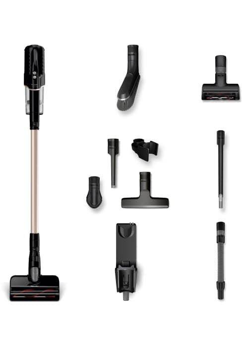 Miele Duoflex Vacuum Cleaner, Cordless and Bagless Multi-Use Flexible Stick Vacuum with Attachable MultiFloor Brush, in Brilliant White / Space Grey / Nordic Blue