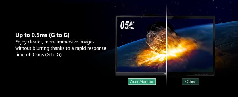 acer Nitro 27 Inch QHD 2560 x 1440 IPS Gaming Monitor | AMD FreeSync | Up to 180Hz Refresh | Up to 0.5ms | DCI-P3 95% | HDR 10 Support | One Display Port 1.2 & Two HDMI 2.0 | KG271U N3bmiipx