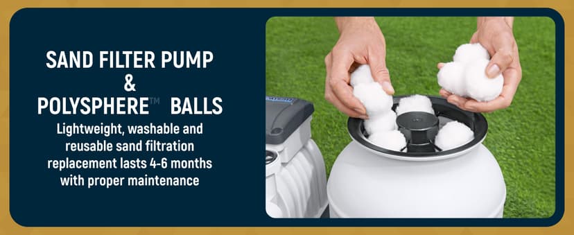 Bestway APX 365 18' x 52" Above Ground Pool, Round Metal Frame Outdoor Swimming Pool Set with Sand Filter Pump, Ladder, and Cover, Dark Marble