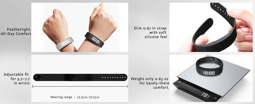 Gosasa Lightweight LED Digital Sport Watch Waterproof Fitness Tracker with Calorie Counter, Pedometer, Vibrating Alarm, USB Rechargeable Silicone Wristband for Men Women (Black)