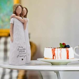 Birthday Gifts for Mom,Mother of The Bride Gift,Christmas Mothers Day,Mother Daughter Statue Mom Birthday Gifts from Daughter,Gifts for Mom Hand-Painted Figurines B0D9QCPWTW