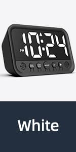 Small LED Digital Clock for Bedroom, Loud Alarm Clock for Heavy Sleepers Adults, Teens | Plug-In Electric Desk Clock | Simple Bedside Nightstand Clock with Adjustable Volume/Brightness/Snooze – Red