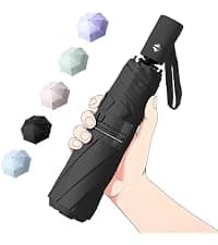 8.6 oz Lightweight, Small Portable for Sun & Rain, Fit Purse & Backpack, Travel essentials for Disney & European Trip BAODINI Mini Travel Umbrella with UV Sun Protection, Compact Pocket-Size B09Q2PQ7ZB