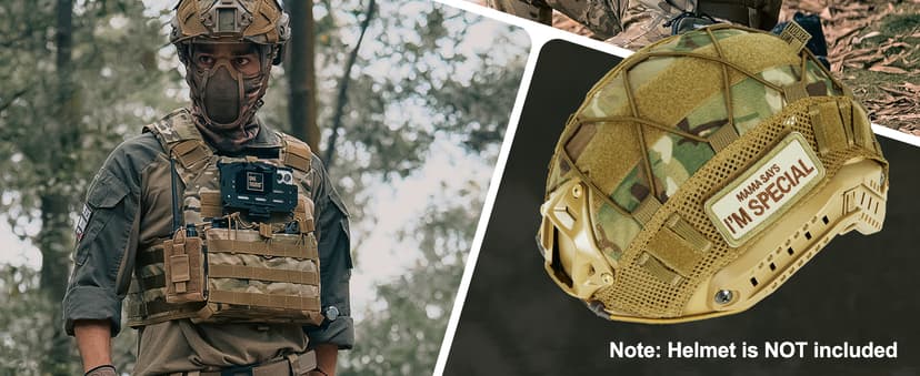 OneTigris Helmet Cover, Tactical Cloth Cover for Fast Helmet in Size L or M/L, XL or L/XL, Bump Helmet in Size XL or L/XL - ZKB12 No Helmet