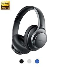 Soundcore Anker Life Q20 Hybrid Active Noise Cancelling Headphones, Wireless Over Ear Bluetooth Headphones, 60H Playtime, Hi-Res Audio, Deep Bass, Foam Ear Cups, Travel, Office, USB-C Charging