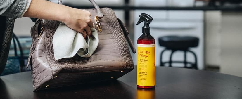 Leather Honey Leather Cleaner Spray: UV Protectant, Non-Toxic & Made in the USA Since 1968. Cleans & Protects Leather, Faux & Vinyl - Couches, Car Seats, Purses, Shoes, Bags & Tack. Safe for Any Color