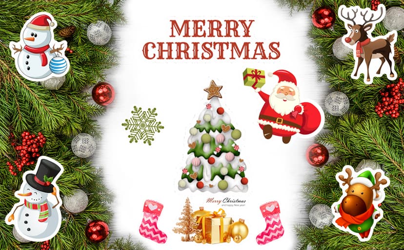 100PCS Christmas Theme Stickers, Non-Repeating Vinyl Waterproof Holiday Stickers, Holiday Gifts for Kids and Teens, Xmas Party Favorite, Stocking Stuffers for Kids Toddlers Teens Boys Girls