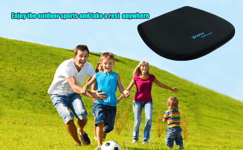 Sojoy Coccyx Gel Seat Cushion- Orthopedic Memory Foam Chair Cushions for Home Kitchen Office Desk Car Truck Airplane (Black)