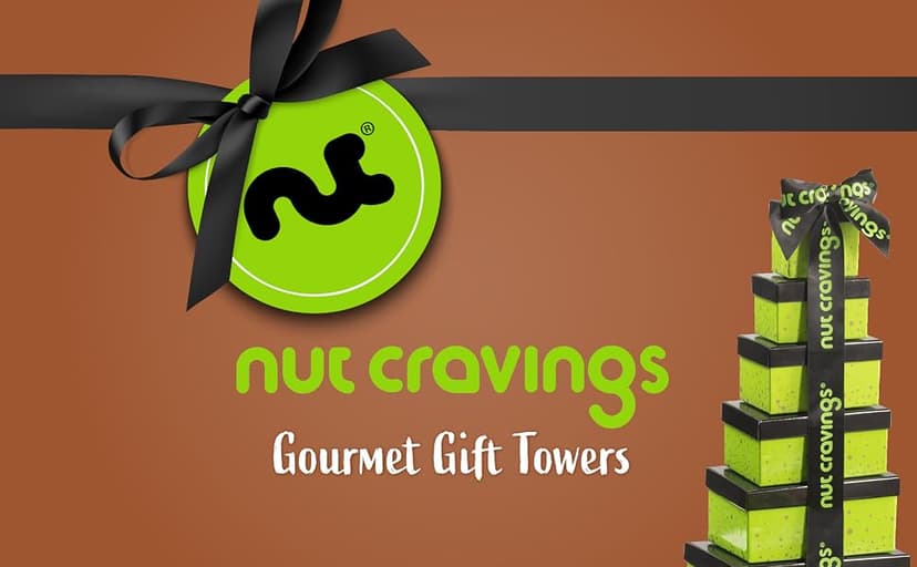 Green Tower + Ribbon, Food Arrangement, Healthy Snack Care Package, Kosher NUT CRAVINGS - Dried Fruit & Mixed Nuts Gift Basket (12 Assortments) B081294WT2