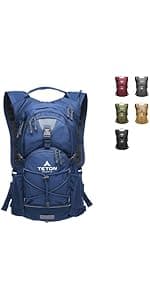 Teton Oasis/Trailrunner Hydration Backpack – Lightweight Water Pack with 2L/3L Bladder for Hiking, Running, Cycling, Biking – 2L/18L/22L Sizes – Sewn-in Rain Cover – Fits Men and Women