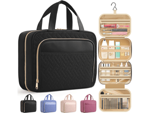 Big Compartment, Waterproof Travel Accessories, Makeup Organizer Cosmetic Bag for Cruise, Gift, Road Trip, Vacation, Medium HOTOR Hanging Travel Toiletry Bag Women Men Essentials Black B0CMLFBTHK