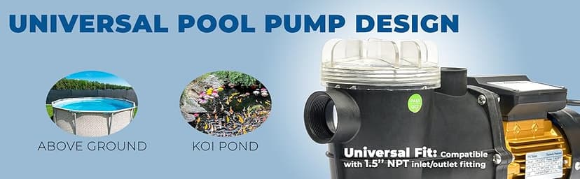 XtremepowerUS 3/4HP 2,400GPH High Flow Pond DIY Self Priming for Above Ground Swimming Pool Pump Strainer Basket 1.5" NPT Inlet/Outlet