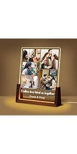 Personalized Besties Friendship Gifts For Women Her, Best Friend Birthday Gifts, Custom LED Acrylic Plaque With Photo Frame Name, Customized Long Distance Christmas Gift For BFF Bestie Sister