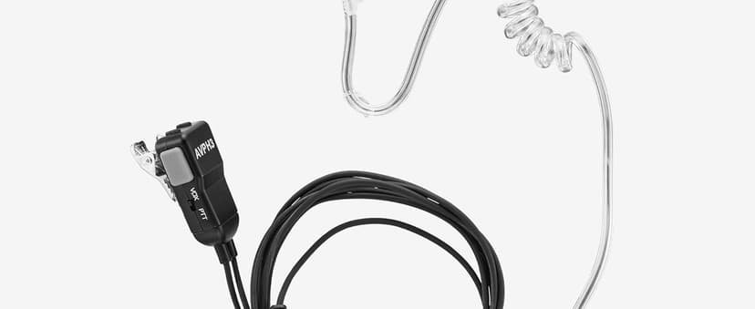 Midland AVPH3 Transparent Security Headsets with PTT/VOX – Wrap Around Design – Lasting Comfort Pair, Black