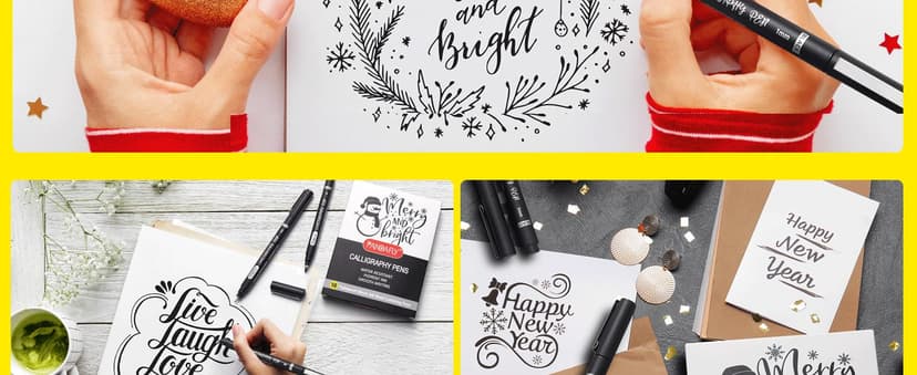 PANDAFLY Calligraphy Pen, 10 Size Calligraphy Pens for Writing, Brush Pens Calligraphy Set for Beginners, Hand Lettering Pen for Art Drawing, Sketching, Scrapbooking