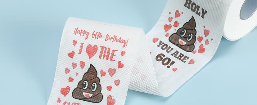 60th Birthday Gifts for Women, Men, Her, Him - Happy Prank Toilet Paper - 60th Birthday Decorations, Party Supplies Favors - 60 Years Old Funny Gag Gift Ideas, Novelty Bday Present for Friends, Family