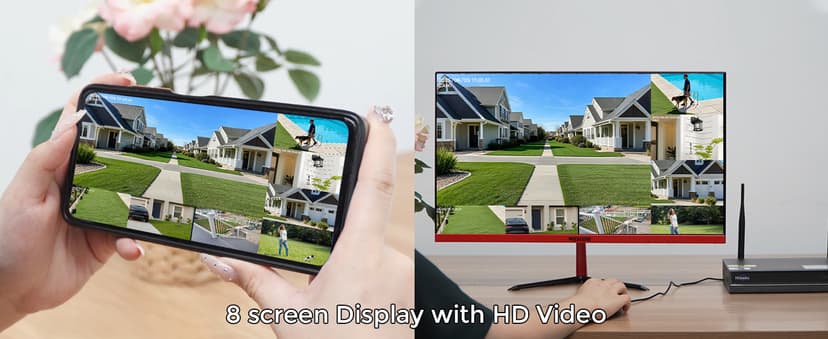 Hiseeu Wireless Security Cameras Outdoor, 5G & 2.4G WiFi Pro, Wireless Home Security Camera System, Dual Lens, 360° Pan & Tilt, Auto Tracking, Color Night Vision, 1TB HDD No Subscription, Need Plug In