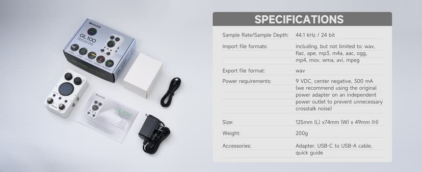 MOOER GL100 Looper Pedal Drum Machine, 2 in 1 Drum Looper Guitar Pedal 1.3-inch Touchsreen 100 Slots with 300 Minutes in Total Auto-record Time Stretch Function Dedicated Editor Software