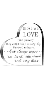 Jetec Bereavement Gift Acrylic Heart Sympathy Memorial Condolence Gift for Loss of Loved One Remember Me Grieving Present for Remembrance Table Decor(6 x 6 x 0.6 Inch)