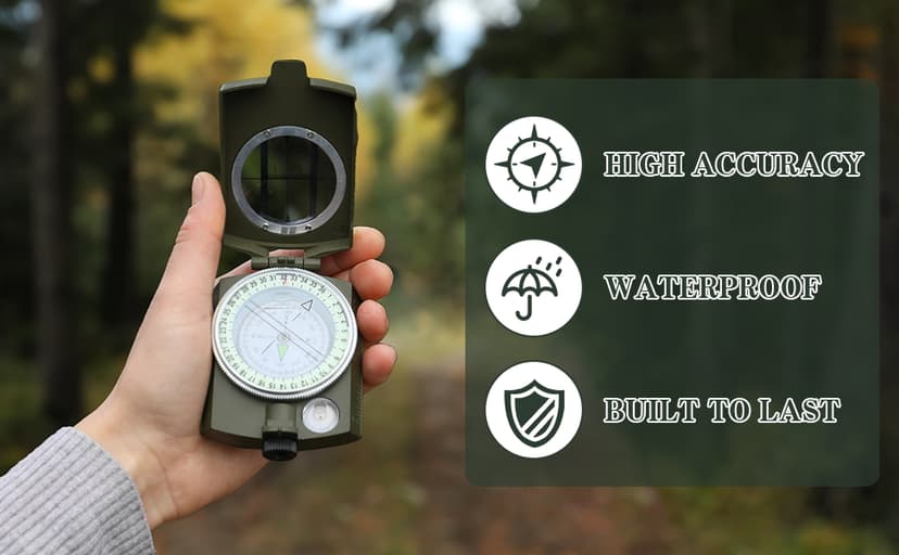Compasses,Hiking Compass for Survival with ,Waterproof Durable and Pocket-SizedTactical Survival Compass with Lanyard,Climbing Biking Exploring Geology, Outdoor Activities