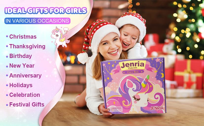 Jenria Unicorn Gift for Girls, Birthday Gifts for Girls Age 3 4 5 6 7 8 9 10 Years Old Girl, Gift Ideas, Girls Toys Age 6-8, Unicorn Toys for Daughter, Niece B0DCF94RV3