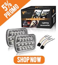 Partsam 2PCS Rectangle H6054 LED Headlights 5x7 7x6 Headlamp Hi/Low Sealed Beam H4 9003 Plug 6054 H5054 Compatible with S10 Blazer Express Van/Wrangler YJ XJ Cherokee Truck Van