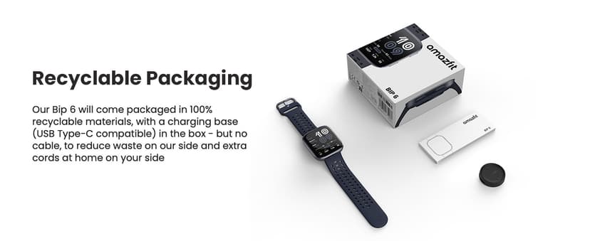 Amazfit Bip 6 Smart Watch 46mm, 14 Day Battery, 1.97" AMOLED Display, GPS & Free Maps, AI, Bluetooth Call & Text, Health, Fitness & Sleep Tracker, 140+ Workout Modes, 5 ATM Water-Resistance, Black