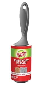 Scotch-Brite Pet Hair Pickup Extra Sticky Lint Roller, Designed for Removing Fur + Fluff on Couches, Clothes, Dog and Cat Beds, & More, 1 Pack, 95 Easy-Tear Adhesive Sheets Total