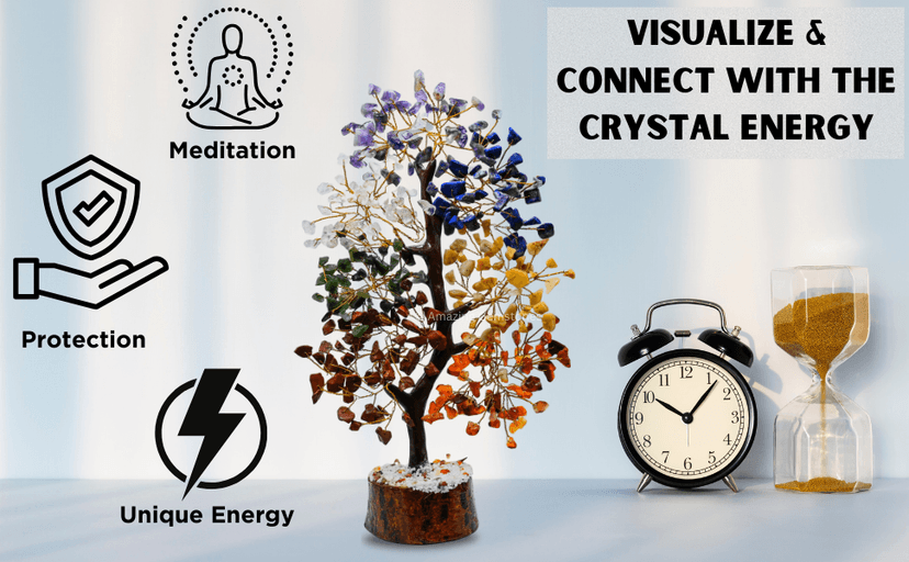 Amazing Gemstone Chakra Tree of Life Crystal Tree Gifts for Women - Spiritual Healing Crystals, Handmade Gemstone Ornament for Meditation, Yoga, and Home Office Decor Christmas Stocking Stuffer