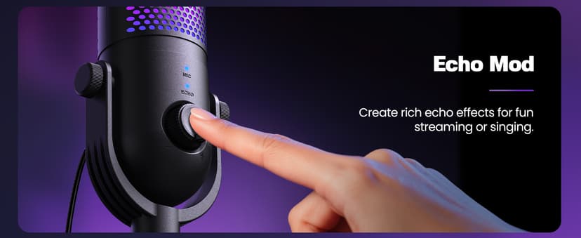 USB Microphone for PC Gaming: Condenser Microphone RGB for Gamer with Stand Mic - Recording Mic for Computer&Laptop with Qiuck Mute - Desk Podcast Mic for Podcast & Singing & Streaming & Youtube Black