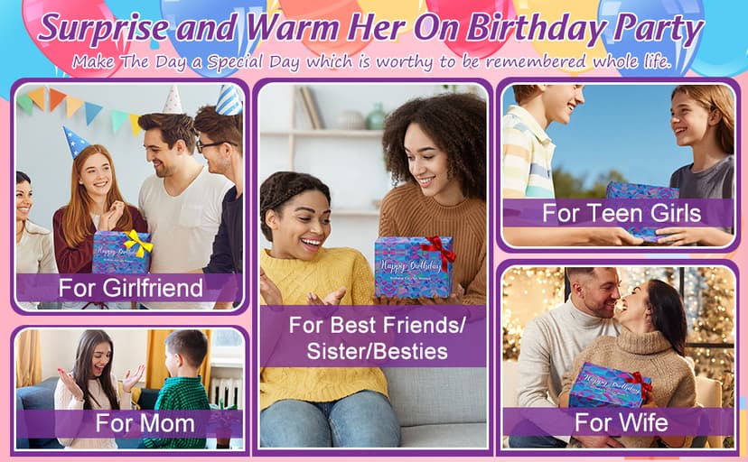 Birthday Gifts for Women - Unique Inspirational Theme Happy Birthday Gift for Her/Friendship/Sister/Best Friend/Mom/Girlfriend/Wife/Teen Girls/Bestie,Gifts for Women