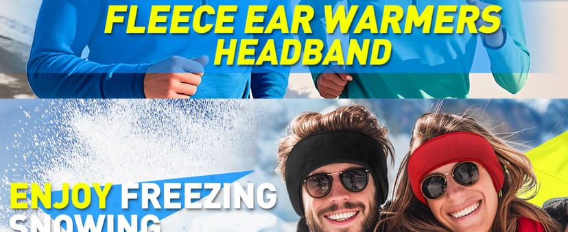 JOEYOUNG Fleece Ear Warmers for Men Women Kids - Winter Headband Ear Muffs Ear Covers for Cold Weather Running Cycling Ski